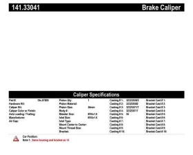 Centric Semi-Loaded Brake Caliper 141.33041