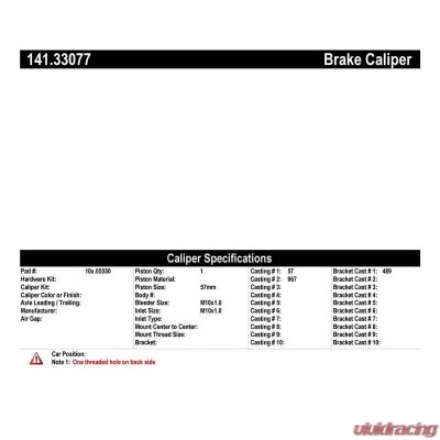 Centric Semi-Loaded Brake Caliper 141.33077 - 141.33077