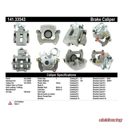 Centric Semi-Loaded Brake Caliper 141.33543 - 141.33543