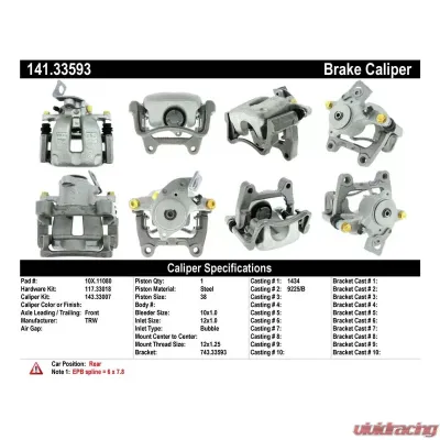 Centric Semi-Loaded Brake Caliper EPB 141.33593 - 141.33593