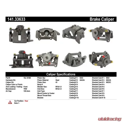 Centric Semi-Loaded Brake Caliper EPB 141.33633 - 141.33633