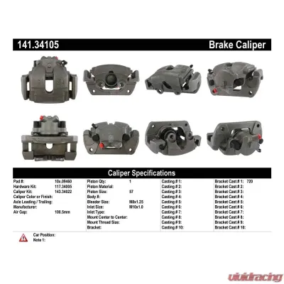 Centric Semi-Loaded Brake Caliper 141.34105 - 141.34105