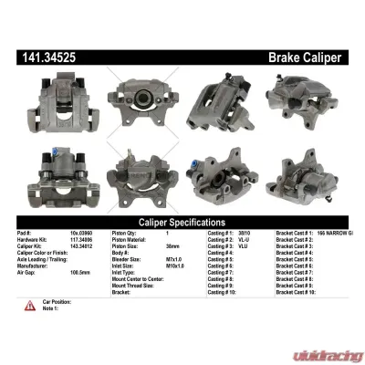 Centric Semi-Loaded Brake Caliper 141.34525 - 141.34525