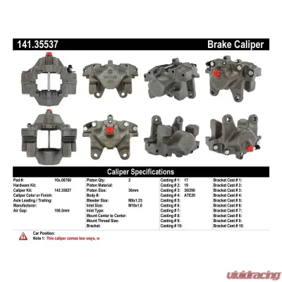 Centric Semi-Loaded Brake Caliper 141.35537 - 141.35537
