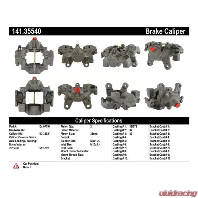 Centric Semi-Loaded Brake Caliper 141.35540 - 141.35540