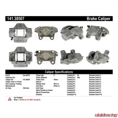 Centric Semi-Loaded Brake Caliper 141.38507 - 141.38507