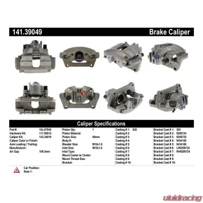 Centric Semi-Loaded Brake Caliper 141.39049 - 141.39049