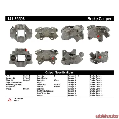 Centric Semi-Loaded Brake Caliper 141.39508 - 141.39508