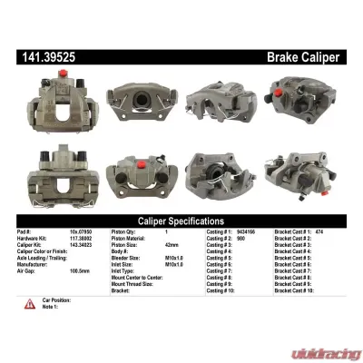 Centric Semi-Loaded Brake Caliper 141.39525 - 141.39525
