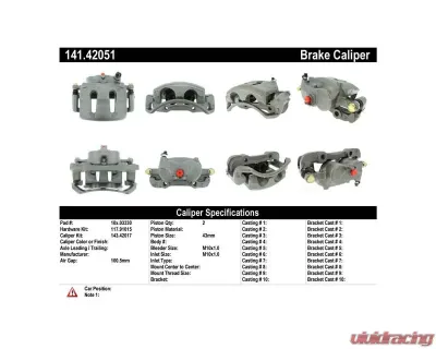 Centric Semi-Loaded Brake Caliper with New Phenolic Pistons 141.42051 - 141.42051