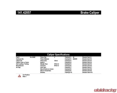 Centric Semi-Loaded Brake Caliper 141.42057 - 141.42057