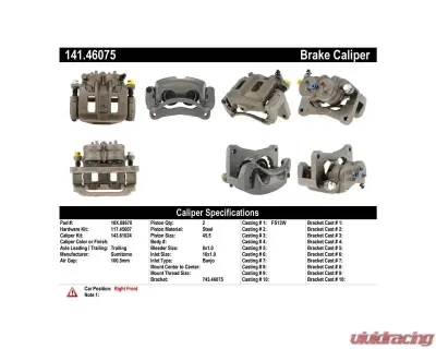 Centric Semi-Loaded Brake Caliper 141.46075 - 141.46075