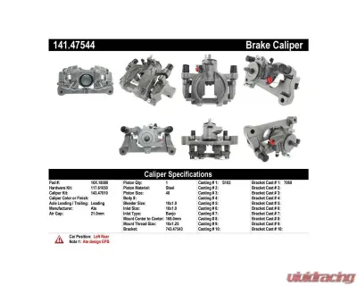 Centric Semi-Loaded Brake Caliper EPB 141.47544 - 141.47544