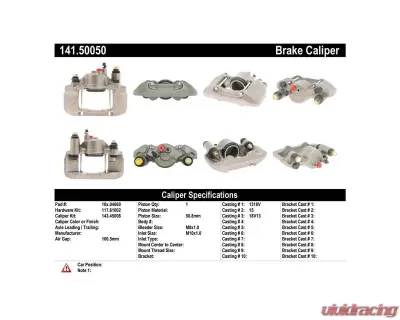 Centric Semi-Loaded Brake Caliper 141.50050 - 141.50050