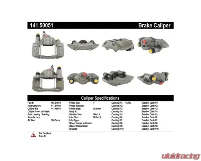 Centric Semi-Loaded Brake Caliper 141.50051 - 141.50051