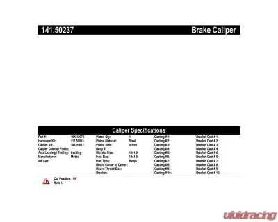 Centric Semi-Loaded Brake Caliper 141.50237 - 141.50237