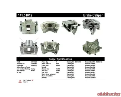 Centric Semi-Loaded Brake Caliper 141.51012 - 141.51012