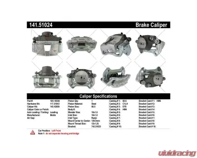 Centric Semi-Loaded Brake Caliper 141.51024 - 141.51024