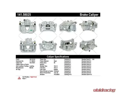 Centric Semi-Loaded Brake Caliper 141.58025 - 141.58025
