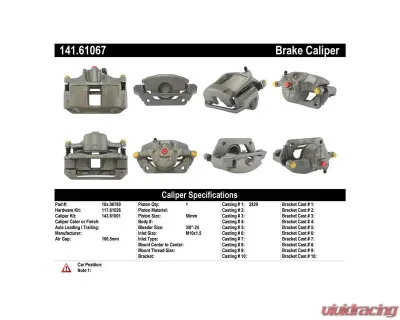 Centric Semi-Loaded Brake Caliper 141.61067 - 141.61067