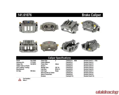 Centric Semi-Loaded Brake Caliper with New Phenolic Pistons 141.61076 - 141.61076