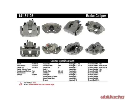 Centric Semi-Loaded Brake Caliper 141.61108 - 141.61108