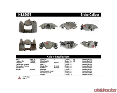 Centric Semi-Loaded Brake Caliper 141.62076 - 141.62076