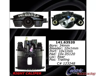 Centric Semi-Loaded Brake Caliper with New Phenolic Pistons 141.63520 - 141.63520