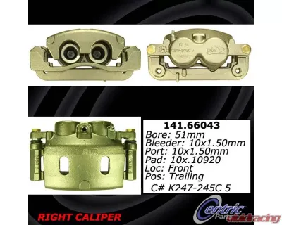 Centric Semi-Loaded Brake Caliper with New Phenolic Pistons 141.66043 - 141.66043