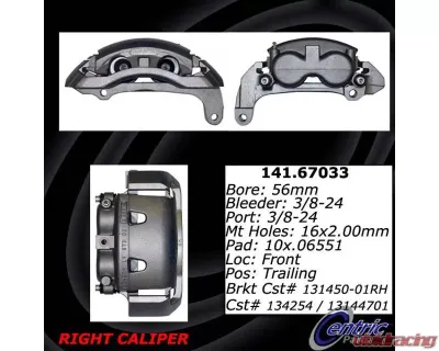 Centric Semi-Loaded Brake Caliper with New Phenolic Pistons 141.67033 - 141.67033