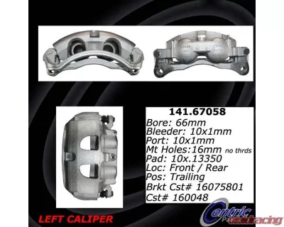 Centric Semi-Loaded Brake Caliper with New Phenolic Pistons 141.67058 - 141.67058