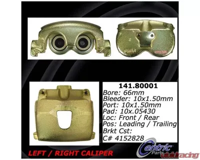 Centric Semi-Loaded Brake Caliper with New Phenolic Pistons 141.80001 - 141.80001