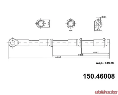 Centric Brake Hose 150.46008 - 150.46008