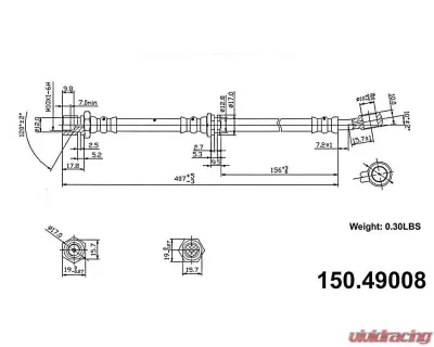 Centric Brake Hose 150.49008 - 150.49008