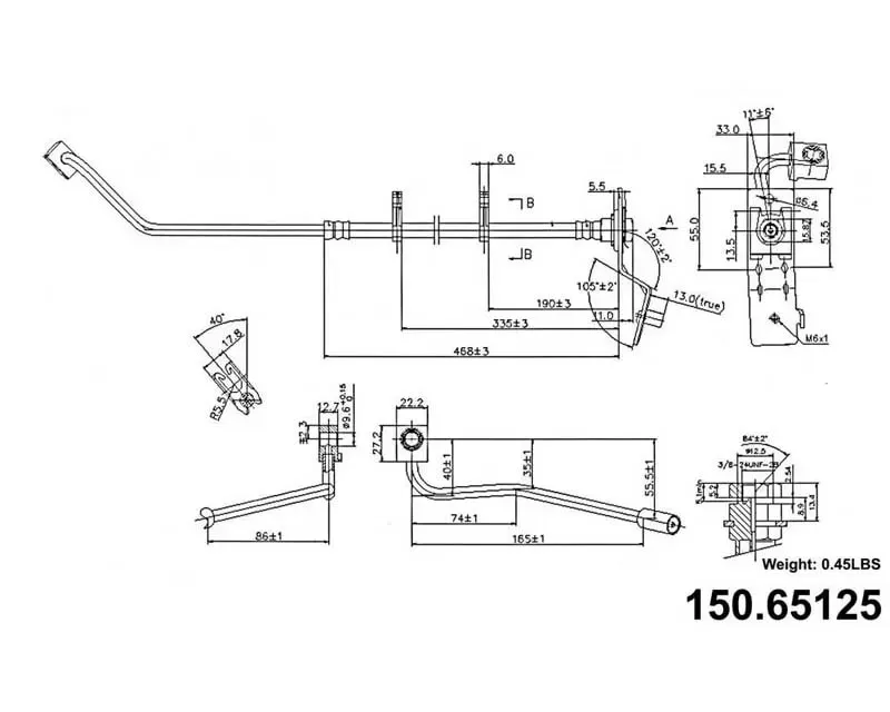 Centric Brake Hose 150.65125 - 150.65125
