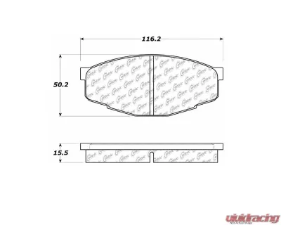 Centric Premium Semi-Metallic Brake Pads with Shims and Hardware 300.02070 - 300.02070