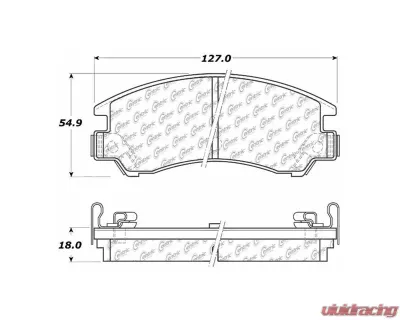Centric Premium Semi-Metallic Brake Pads with Shims 300.03110 - 300.03110