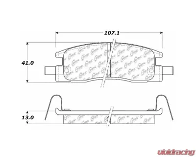 Centric Premium Semi-Metallic Brake Pads with Shims and Hardware 300.03980 - 300.03980