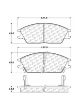 Centric Premium Semi-Metallic Brake Pads with Shims and Hardware 300.04400                                     - 300.04400 - Image 3