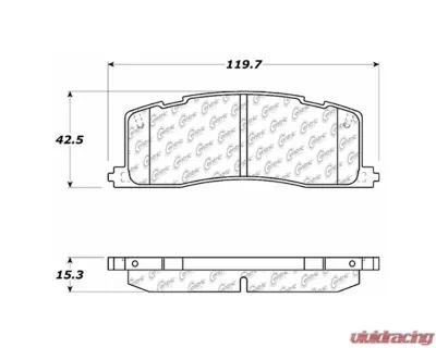 Centric Premium Semi-Metallic Brake Pads with Shims and Hardware 300.05010 - 300.05010