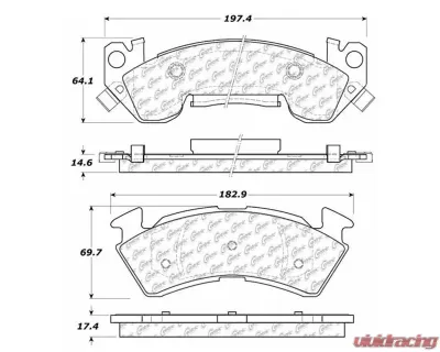 Centric Premium Semi-Metallic Brake Pads with Shims and Hardware 300.06141 - 300.06141