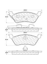 Centric Premium Semi-Metallic Brake Pads with Shims 300.08580                                     - 300.08580 - Image 2