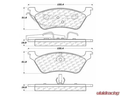 Centric Premium Semi-Metallic Brake Pads with Shims 300.08580 - 300.08580