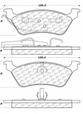 Centric Premium Semi-Metallic Brake Pads with Shims 300.08580                                     - 300.08580 - Image 3