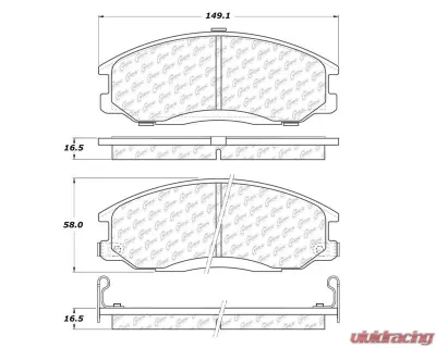 Centric Premium Semi-Metallic Brake Pads with Shims and Hardware 300.09030 - 300.09030