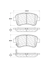 Centric Premium Semi-Metallic Brake Pads with Shims and Hardware 300.09370                                     - 300.09370 - Image 2