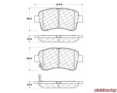 Centric Premium Semi-Metallic Brake Pads with Shims and Hardware 300.09370 - 300.09370