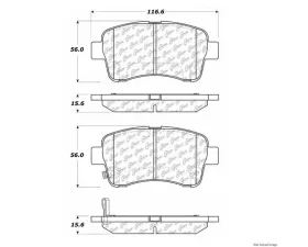 Centric Premium Semi-Metallic Brake Pads with Shims and Hardware 300.09370