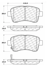 Centric Premium Semi-Metallic Brake Pads with Shims and Hardware 300.09370                                     - 300.09370 - Image 3