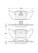 Centric Premium Semi-Metallic Brake Pads with Shims and Hardware 300.09520                                     - 300.09520 - Image 2